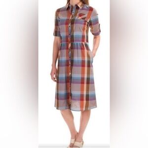 Pendleton Hailey Multicolored Plaid
Midi Shirt Dress Size 6